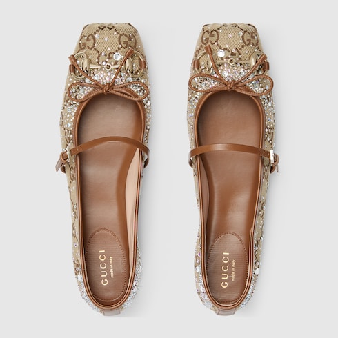 Ballerina donna Gucci con cristalli GG e Morsetto 