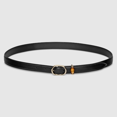 Thin belt with oval buckle
