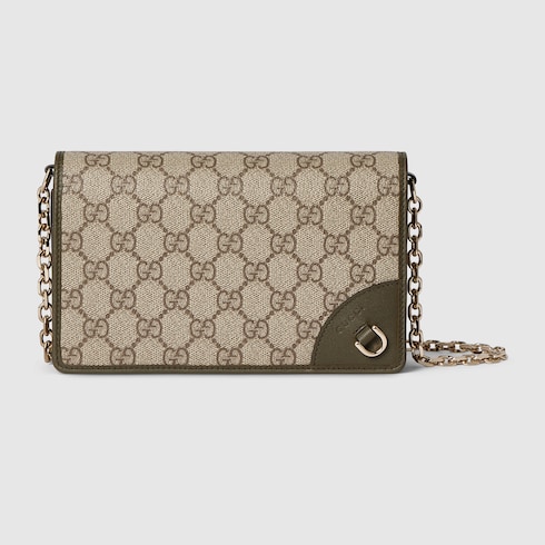 Portafoglio GG Emblem con catena