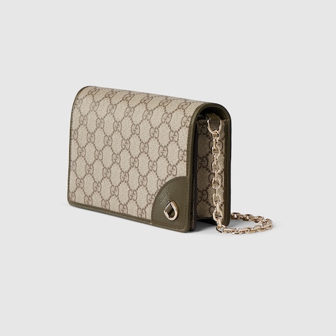 Portafoglio GG Emblem con catena