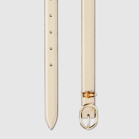 Thin belt with oval buckle