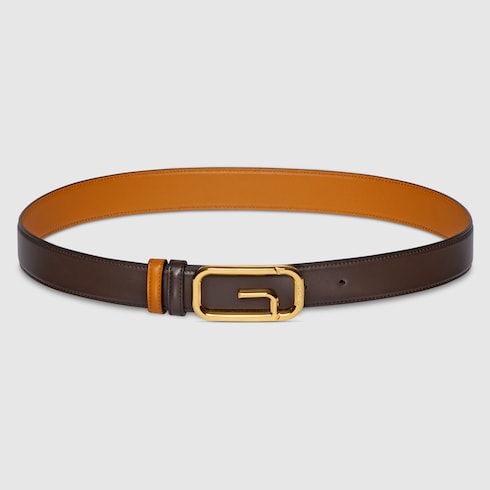 Reversible belt with square G buckle