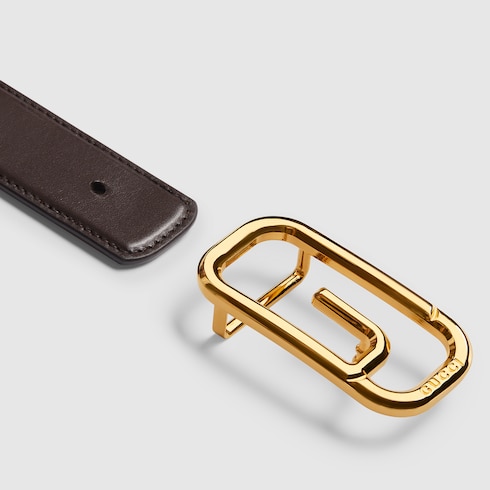 Reversible belt with square G buckle