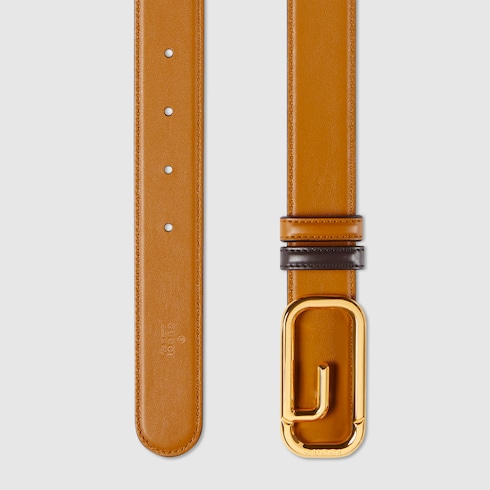 Reversible belt with square G buckle