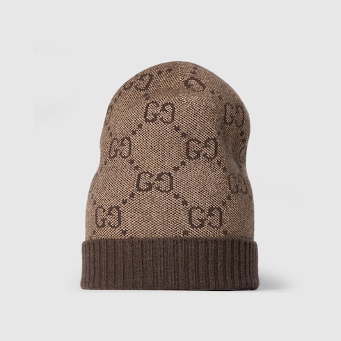 Bonnet en lamé de cachemire GG