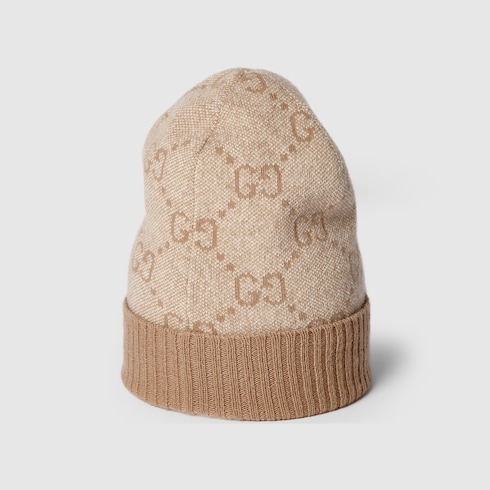 Cappello in cashmere GG lamé