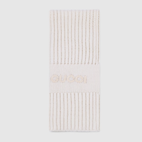 Wool cashmere scarf with embroidery