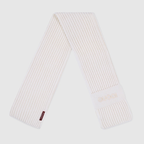 Sciarpa in lana cashmere con ricamo