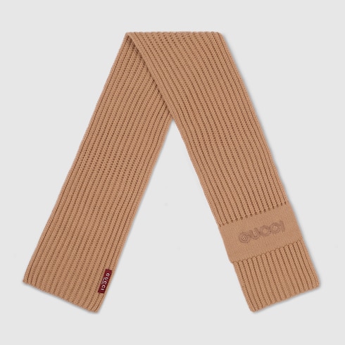 Sciarpa in lana cashmere con ricamo