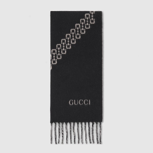 Cashmere jacquard scarf