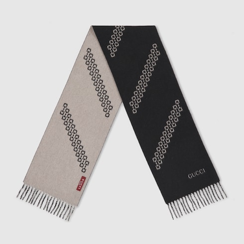 Cashmere jacquard scarf