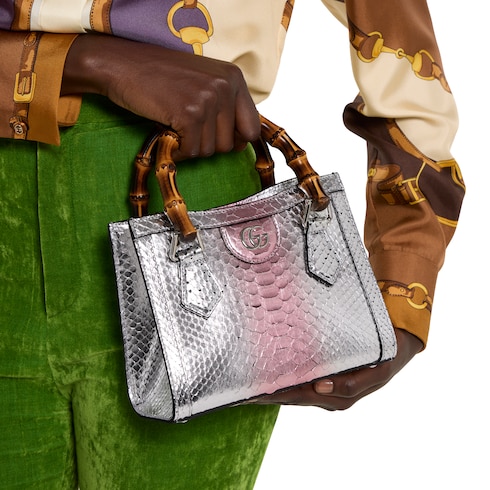Gucci Diana python small tote bag