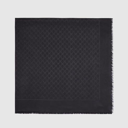 GG silk wool lamé shawl