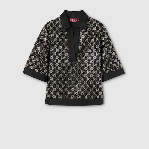 Wool tweed lamé top 