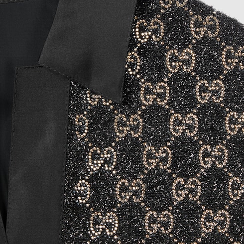 Haut en tweed de laine en lamé 