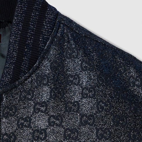 Veste matelassée zippée en lamé en toile GG