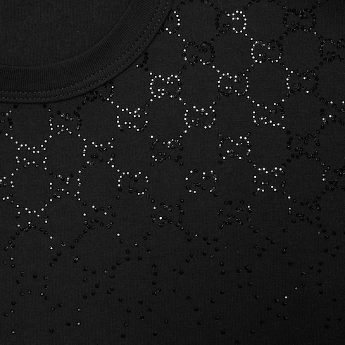 Playera de punto de algodón con cristales