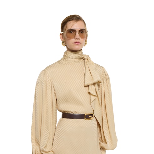 Ceinture réversible avec boucle G carré