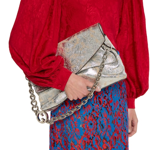 Large shoulder bag with chain