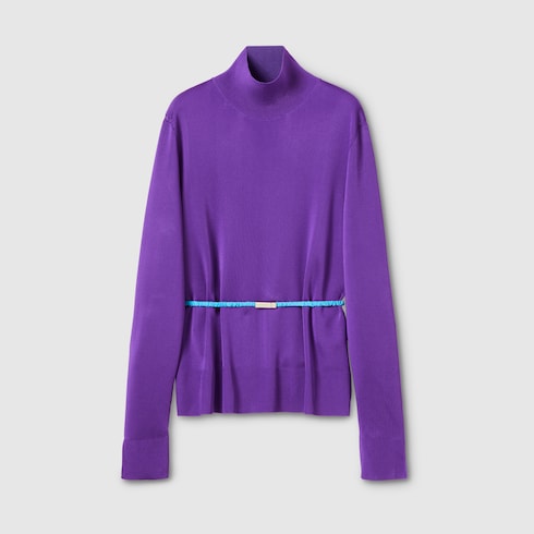 Jersey de cuello vuelto de crepé