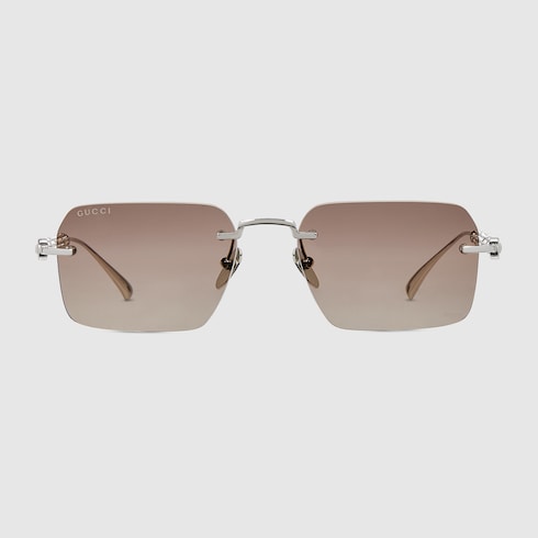 Frameless rectangular sunglasses