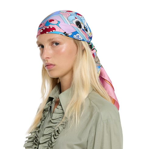 Gucci Besties printed silk twill carré