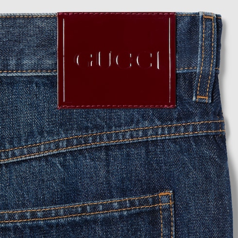 Pantalone slim-fit in denim di cotone