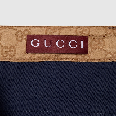 Pantalón de denim algodón con inserciones GG