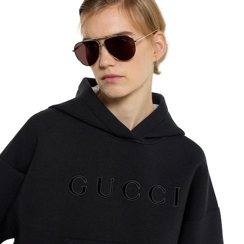 Jersey sweatshirt with embroidery