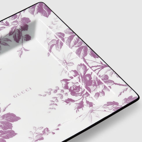 صينية زينة كبيرة الحجم بطبعة هيرباريوم