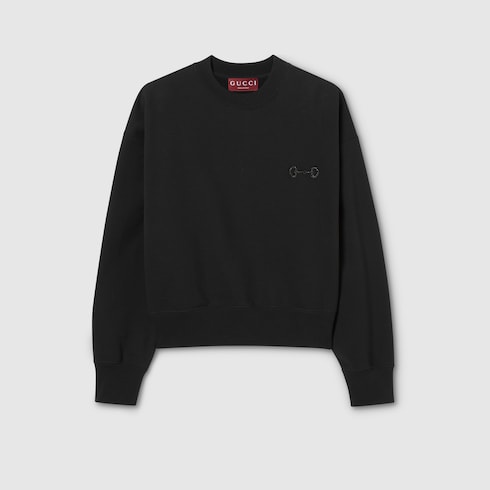 Cotton jersey sweatshirt with embroidery