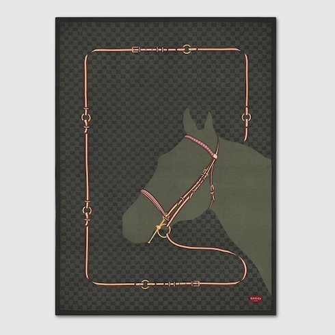 Decke aus Wolle mit Print