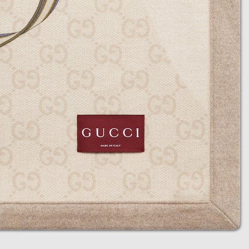 Decke aus Wolle mit Print