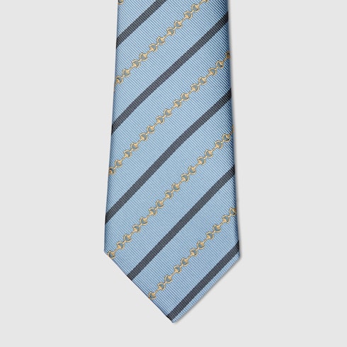 Krawatte aus Seidenjacquard mit diagonalem Horsebit