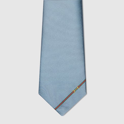 饰马衔扣提花桑蚕丝领带