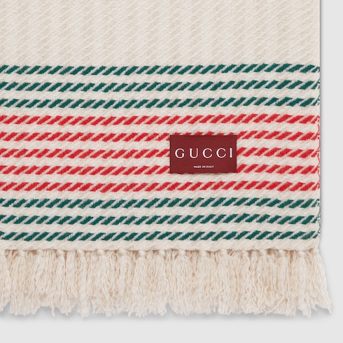 Couverture en jacquard de cachemire avec bande Web