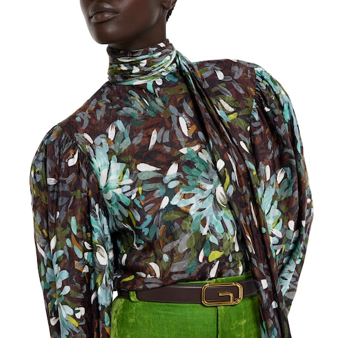 Camisa de sarga de seda con estampado