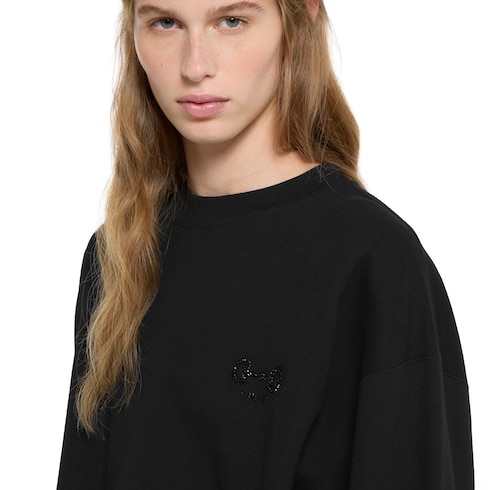 Sudadera de punto de algodón con bordado