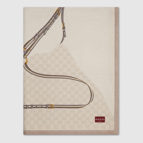 Decke aus Wolle mit Print