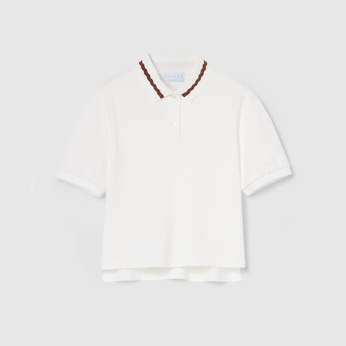 チルドレンズ〕コットン ポロシャツ ・ホワイト | GUCCI公式