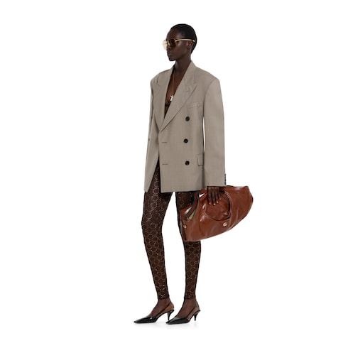 Double-breasted wool mouliné jacket