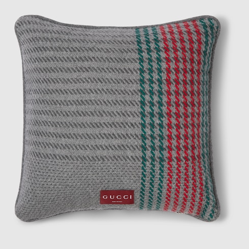 Cojín jacquard de cashmere con tribanda Web 