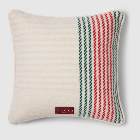 Cashmere jacquard cushion with Web