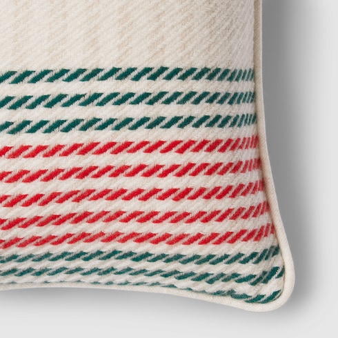 Coussin en jacquard de cachemire avec détail bande Web