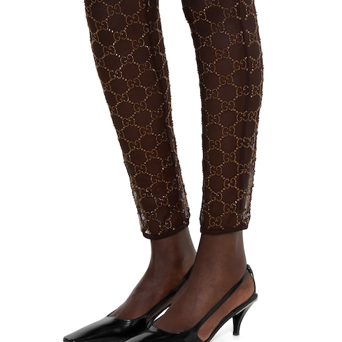 Tulle leggings with GG crystals