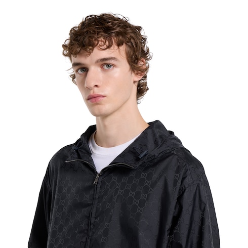 Chaqueta con cremallera de nylon con GG