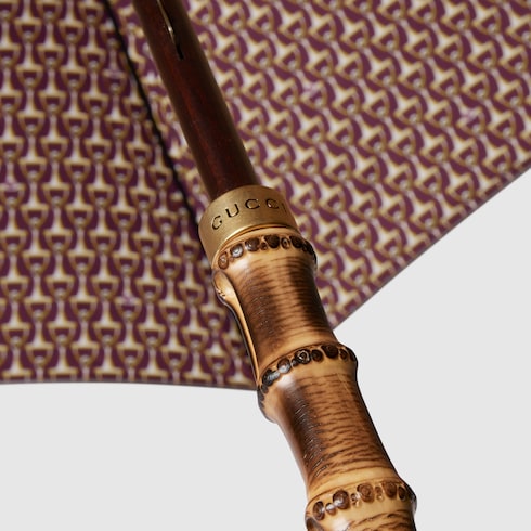 Horsebit print nylon umbrella