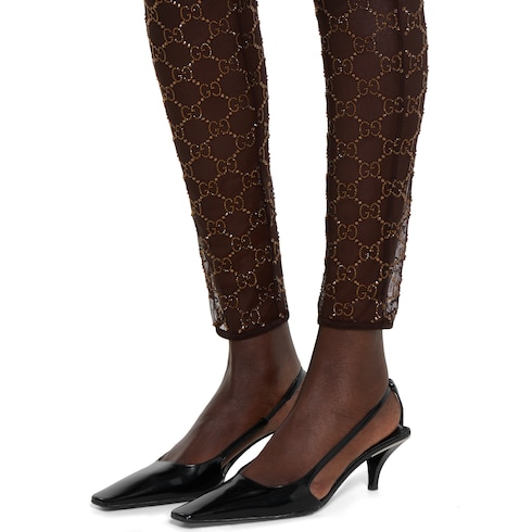 Leggings de tul con cristales GG
