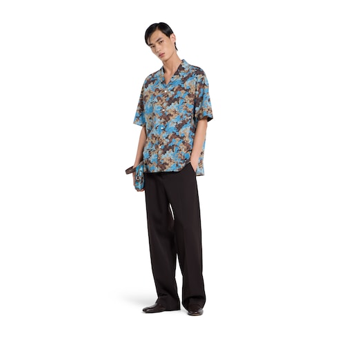 Bowling-Shirt aus Baumwollpopeline mit Print