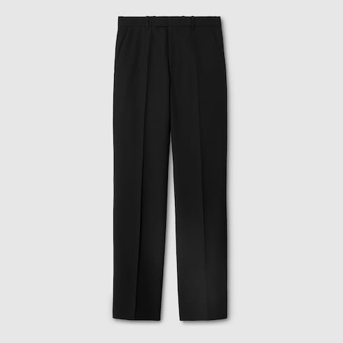Wool gabardine pant with embroidery